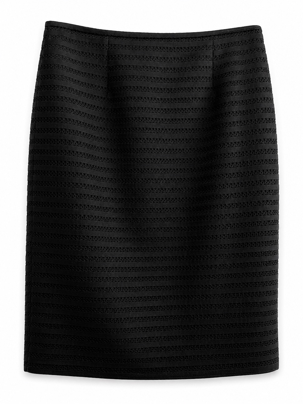 Calvin Klein Black Textured Pencil Skirt Size 10 Career Office Lined